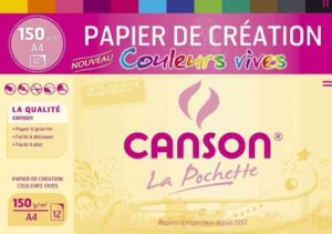 CANSON POCHETTE COULEURS VIVES A4 150G