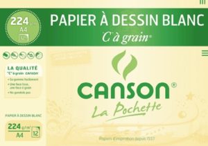 CANSON POCHETTE DESSIN C A GRAIN A4 224G