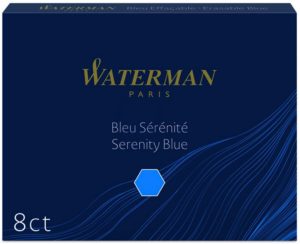 WATERMAN CARTOUCHES COURTES ENCRE BLEUE SERENITE