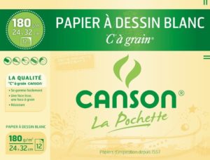 CANSON POCHETTE DESSIN C A GRAIN 24X32 180G