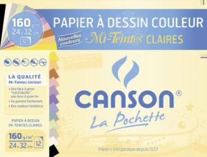 CANSON POCHETTE MI-TEINTES CLAIRES 24X32