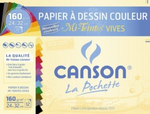 CANSON POCHETTE MI-TEINTES VIVES 24X32