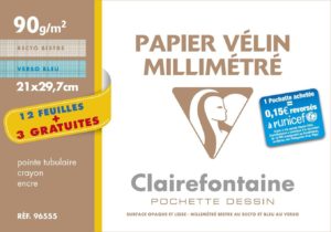 CLAIREFONTAINE POCHETTE PAPIER MILLIMETRE A4