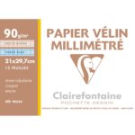 CLAIREFONTAINE POCHETTE PAPIER MILLIMETRE A4