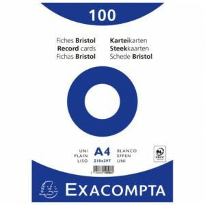 EXACOMPTA FICHES BRISTOL A4 UNI