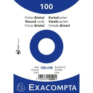 EXACOMPTA FICHES BRISTOL 105X148 UNI