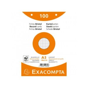 EXACOMPTA FICHES BRISTOL 148X210 5X5 ASSORTIE