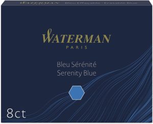 WATERMAN CARTOUCHES LONGUES ENCRE BLEU SERENITE