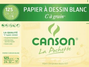 CANSON POCHETTE DESSIN C A GRAIN 24X32 125G