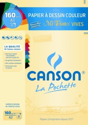 CANSON POCHETTE MI-TEINTES VIVES A3