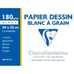 CLAIREFONTAINE POCHETTE DESSIN C A GRAIN 24X32 180G