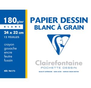 CLAIREFONTAINE POCHETTE DESSIN C A GRAIN 24X32 180G