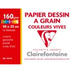 CLAIREFONTAINE POCHETTE MI TEINTES VIVES 24X32 180G