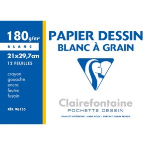 CLAIREFONTAINE POCHETTE DESSIN C A GRAIN A4 180G