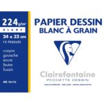 CLAIREFONTAINE POCHETTE DESSIN C A GRAIN 24X32 180G