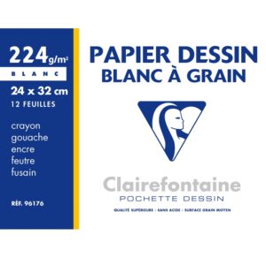 CLAIREFONTAINE POCHETTE DESSIN C A GRAIN 24X32 180G