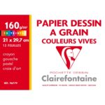 CLAIREFONTAINE POCHETTE MI TEINTES VIVES 24X32 180G