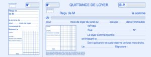 CARNET A SOUCHES QUITTANCE DE LOYER