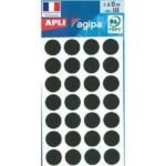 ETIQUETTES RONDES 8MM NOIR