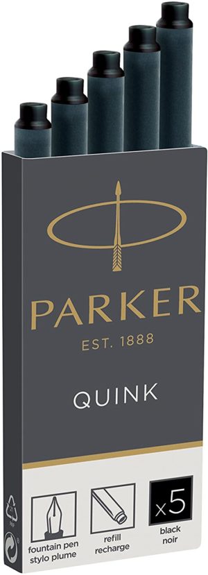 PARKER QUINK CARTOUCHES LONGUES ENCRE NOIRE