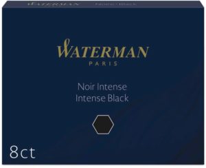 WATERMAN CARTOUCHES LONGUES ENCRE NOIRE INTENSE