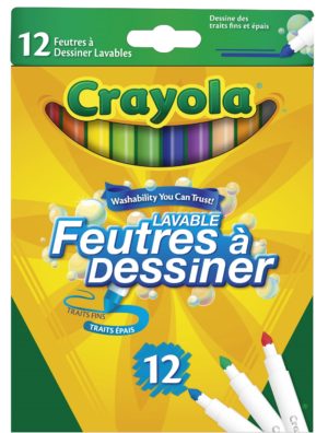 CRAYOLA FEUTRES SUPER TIPS POCHETTE DE 12