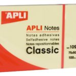 NOTES ADHESIVES 75 X 75 MM JAUNE