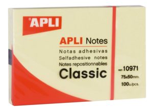 NOTES ADHESIVES 75 X 75 MM JAUNE