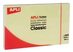 NOTES ADHESIVES 75 X 50 MM JAUNE