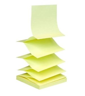 NOTES ADHESIVES ZIG ZAG 75 X 75 MM JAUNE