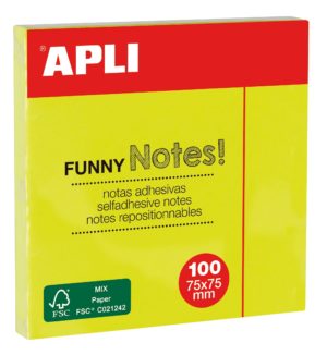 NOTES ADHESIVES 75 X 75 MM JAUNE