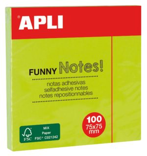 NOTES ADHESIVES 75 X 75 MM JAUNE VIF