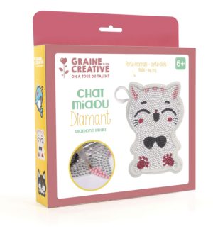 GRAINE CREATIVE DIAMANT MOSAIQUE PORTE MONNAIE CHAT