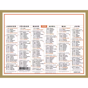 OBERTHUR CALENDRIER 2026 CLASSIC 6 MOIS 17X12