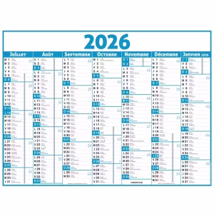 OBERTHUR CALENDRIER 2026 CLASSIC 7 MOIS 43X33 BLEU – Image 2