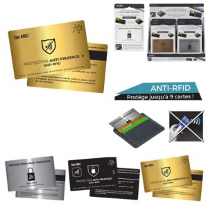 CARTE ANTIPIRATAGE RFID METALLIQUE