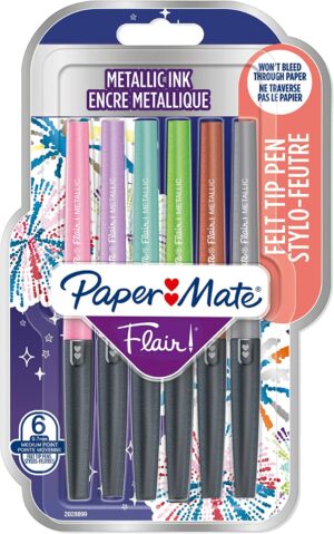 PAPERMATE FLAIR METALLIC FEUTRES SET DE 6