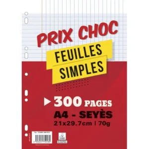 FEUILLES MOBILES A4 SEYES PERFOREES