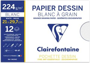 CLAIREFONTAINE POCHETTE DESSIN C A GRAIN A4 224G