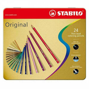 STABILO BOITE METAL 24 CRAYONS DE COULEURS ORIGINAL