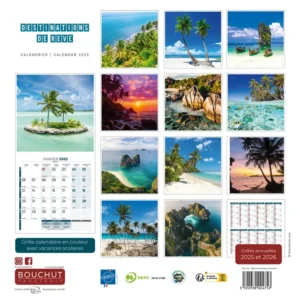 BOUCHUT CALENDRIER 2025 GM DESTINATIONS DE REVES - Image 2