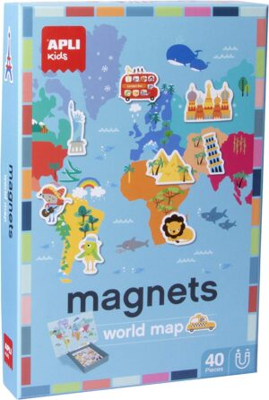 APLI KIDS BOITE MAGNETS CARTE DU MONDE