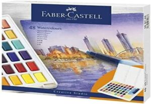 FABER CASTELL BOITE AQUARELLE 48 DEMI GODETS