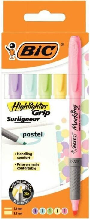 BIC HIGHLIGHTER SURLIGNEURS PASTELS POCHETTE