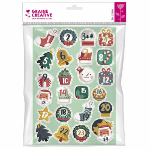 GRAINE CREATIVE STICKERS DE L AVENT HAPPY CHRISTMAS