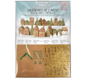 GRAINE CREATIVE CALENDRIER DE L AVENT VILLAGE KRAFT