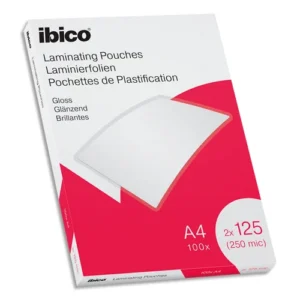 IBICO POCHETTES DE PLASTIFICATION A4 125 MICRONS