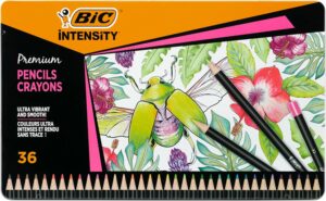 BIC CRAYONS DE COULEUR INTENSITY BOITE METAL DE 36