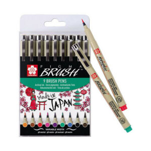 SAKURA PIGMA BRUSH SET DE 6 FEUTRES PINCEAUX