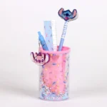 DISNEY STITCH  SET PAPETERIE POT A CRAYONS AVEC 3 ACCESSOIRES